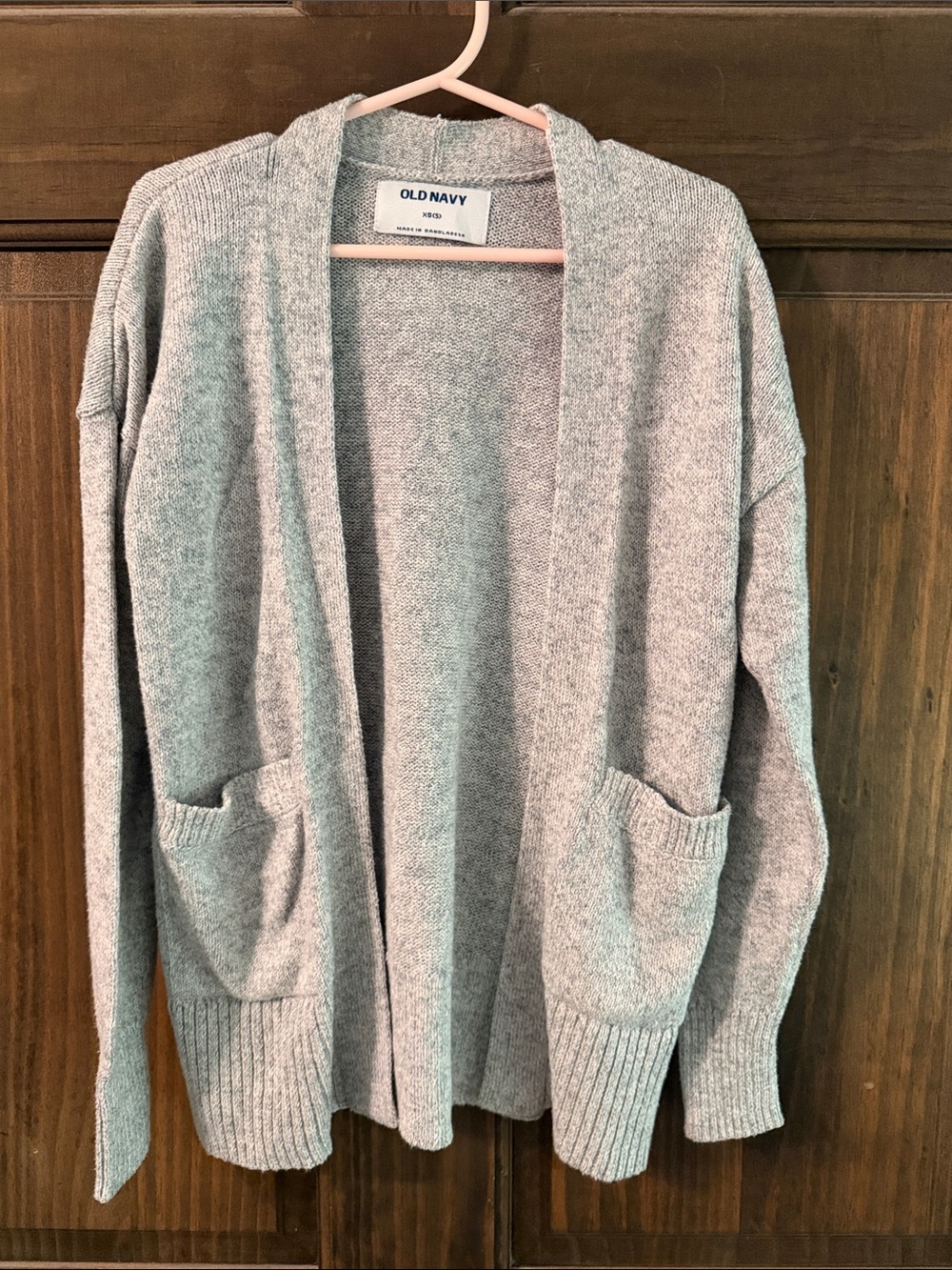 Old Navy Light Gray Open-Front Pocket Cardigan